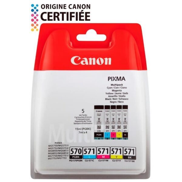 Buy with crypto Canon Pack of 4 Cartridges PGI-570 / CLI-571 PGBK / BK / C / M / Y - Black + Color-1
