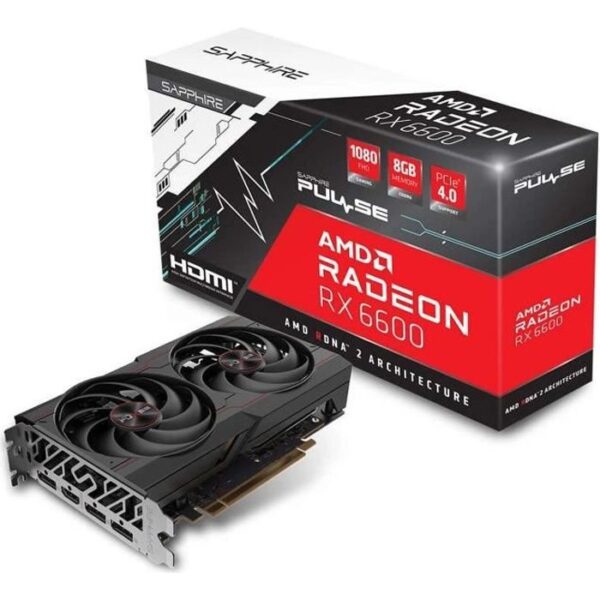 Buy with crypto Graphics Card - SAPPHIRE - Radeon RX 6600 Pulse Gaming - 8 GB - GDDR6 - HDMI / 3x DP (11310-01-20G)-1