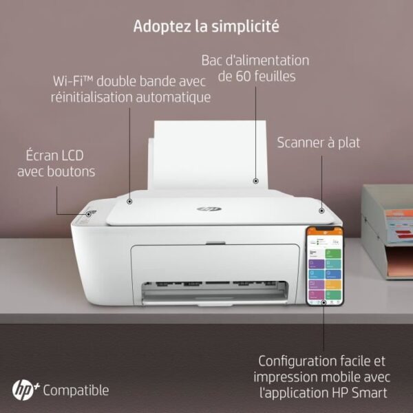 Buy with crypto HP Color Inkjet All-in-One Printer - DeskJet 2710e - Family Friendly - 6 months of Instant Ink included with HP + *-4