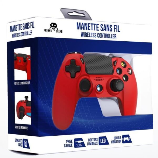 Buy with crypto Red Wireless Controller with Headphone Jack and Illuminated Buttons for PS4-4