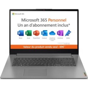 Buy with crypto Ultrabooking laptop - Lenovo Ideapad 3 17itl6 - 17.3 '' HD + - Celeron 6305 - RAM 4GB - 128GB SSD - Windows11 - Azerty + 1 year Office-1