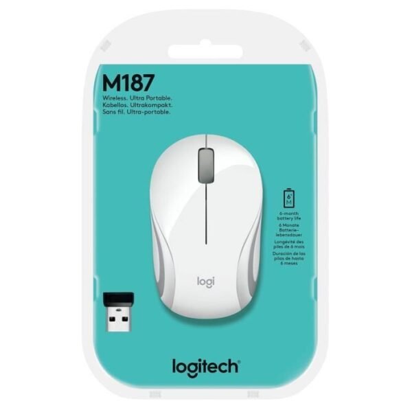 Buy with crypto LOGITECH Optical Wireless Mini Mouse - M187 White-5