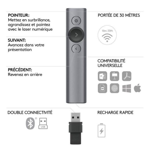 Buy with crypto LOGITECH SPOTLIGHT Pointer PRESENTER Gray)-6