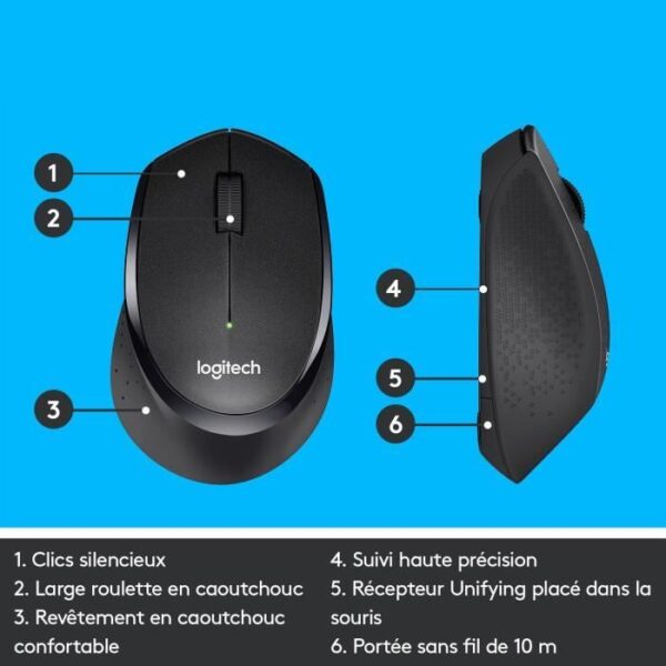 Buy with crypto LOGITECH M330 Silent Plus Silent Plus Mouse - Wireless - Black)-6