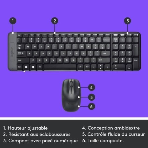 Buy with crypto LOGITECH MK220 Mouse Keyboard Kit - QWERTY - Wireless)-6