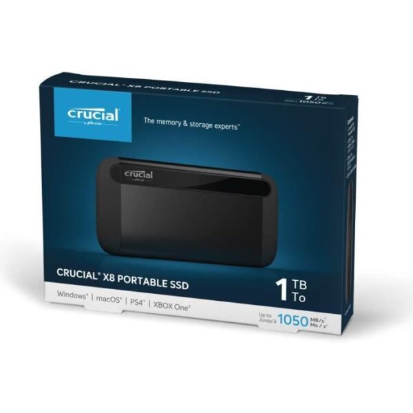 Buy with crypto CRUCIAL - External SSD drive - X8 Portable - 1TB - USB-C 3.1 (CT1000X8SSD9)-2