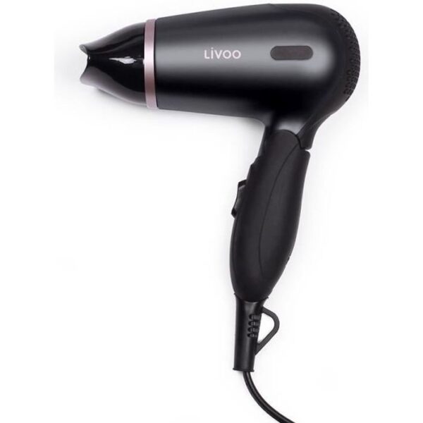 Buy with crypto LIVOO DOS175 - Travel hair dryer - 2 speeds - Bi-voltage: 120/230 Volts - Foldable ergonomic handle-1