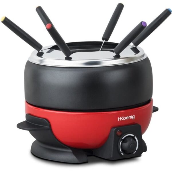 Buy with crypto Hkoenig alp1800 - Red and black electric fondue device-2