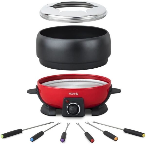 Buy with crypto Hkoenig alp1800 - Red and black electric fondue device-3