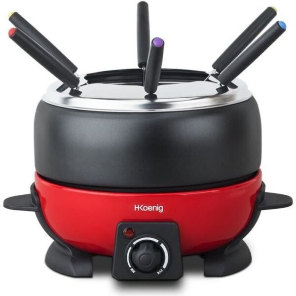 Buy with crypto Hkoenig alp1800 - Red and black electric fondue device-1