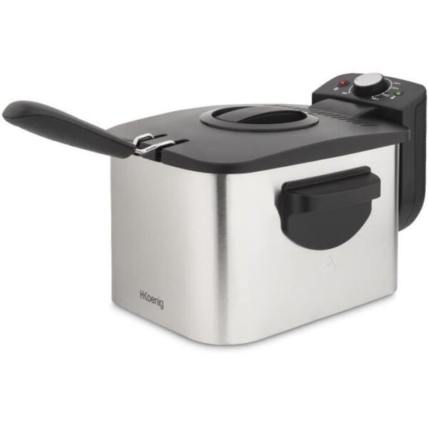 Buy with crypto Hkoenig DFX500 - Electric fryer - 3 L - 2200W - Adjustable temperature - Stainless steel body - Removable basket-2