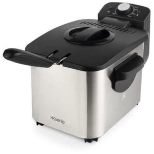 Buy with crypto Hkoenig DFX500 - Electric fryer - 3 L - 2200W - Adjustable temperature - Stainless steel body - Removable basket-1