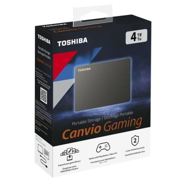 Buy with crypto TOSHIBA - External Gaming Hard Drive - Canvio Gaming - 4TB - PS4 Xbox - 2.5 (HDTX140EK3CA)-4