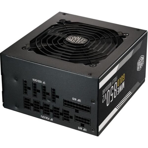 Buy with crypto COOLER MASTER MWE Gold 850W FM V2 -Power supply 850W 100% modular (Certified 80 Plus GOLD 5 years warranty) Flat cables black-4