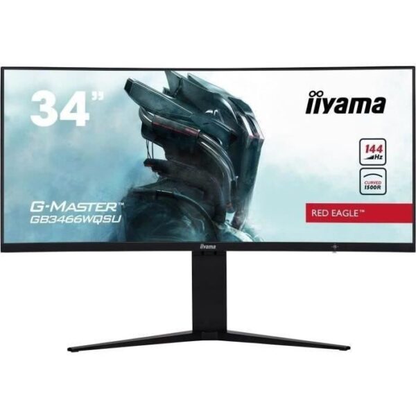 Buy with crypto Curved PC Gaming Screen - IIYAMA G-Master Red Eagle GB3466WQSU-B1 - 34 UWQHD - VA Panel - 1 ms- 144 Hz - HDMI / DisplayPort - FreeSync-2