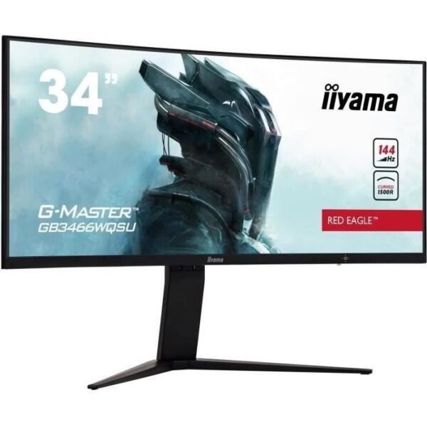 Buy with crypto Curved PC Gaming Screen - IIYAMA G-Master Red Eagle GB3466WQSU-B1 - 34 UWQHD - VA Panel - 1 ms- 144 Hz - HDMI / DisplayPort - FreeSync-1