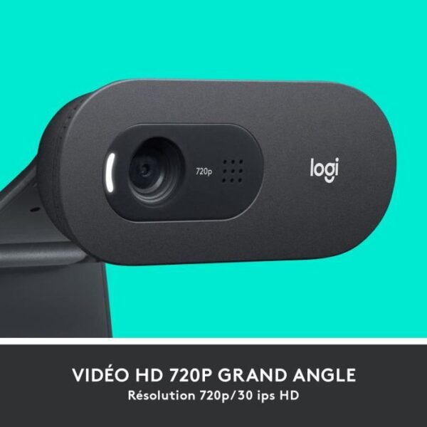 Buy with crypto LOGITECH - HD Webcam C505 - USB HD 720p - Long Range Microphone - Compatible with PC or Mac - Gray Black-2