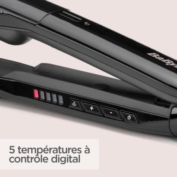 Buy with crypto BABYLISS ST492E Steam Straight Steam Straightener - 39mm wide ceramic plates - 5 temperatures 150 ° C-230 ° C-Advanced Ceramics Heater-5