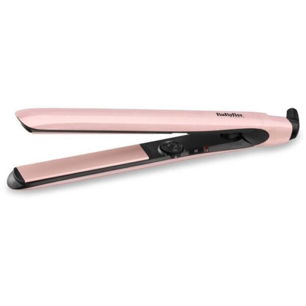 Buy with crypto STRIEA - BABYLISS - 2498PRE - Blush pink straightener with extra -long plates in ceramic titanium