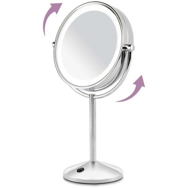 Buy with crypto Mirror - Babyliss 9436th - Rotary 2 sides - 19 cm in diameter - Sweet ambient lighting-4