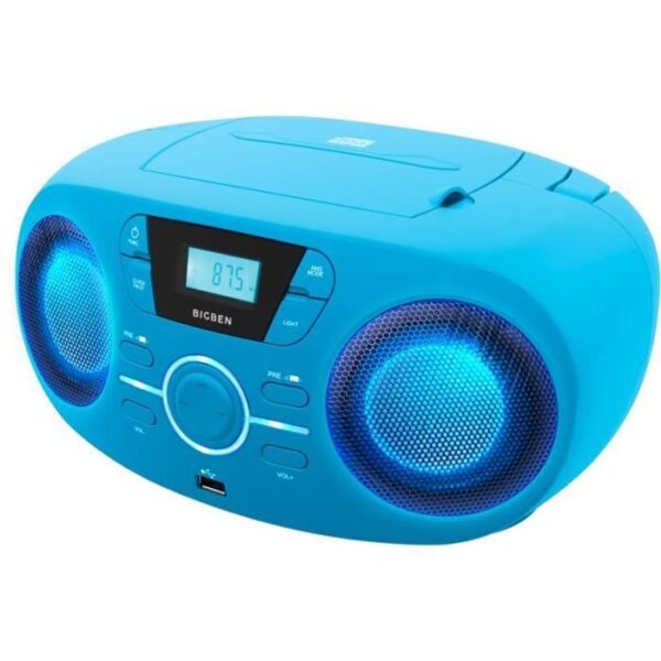 Buy with crypto BIGBEN CD61BLUSB Portable Radio Cd Usb Blue + Luminous Speakers-3