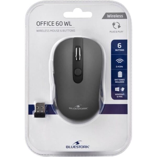 Buy with crypto Wireless Mouse - 2.4 GHz - 6 Buttons - Gray-4