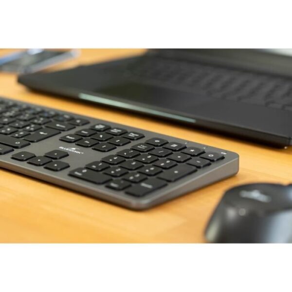 Buy with crypto Keyboard and mouse set - Bluestork - Easy Slim - Wireless - Metal Gray Pack-2