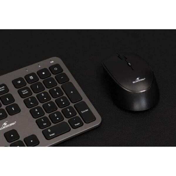 Buy with crypto Keyboard and mouse set - Bluestork - Easy Slim - Wireless - Metal Gray Pack-3