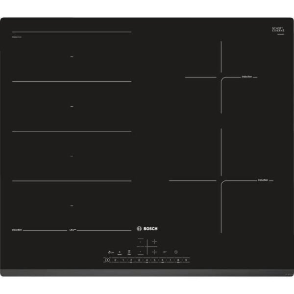 Buy with crypto BOSCH PXE631FC1E - Induction cooktop - 4 zones - 7400 W - W 51 x D 52