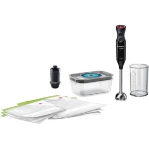 Buy with crypto BOSCH ErgoMixx hand blender -1000 W - Stainless steel foot with 4 sharp blades-12 speeds + turbo-blender bowl- Black-1