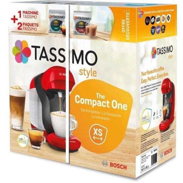 Buy with crypto 1 Tassimo Bosch Multi -Boison Machine - TAS1103 Red style + 2 T- discs packs - 0.7 l-2