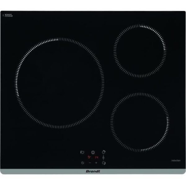 Buy with crypto BRANDT TI364B - Freestanding hob - 3 zones - 3600 W - L60 cm - Black-2