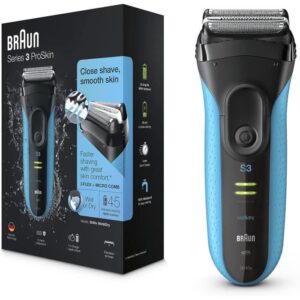 Buy with crypto BRAUN Series 3 ProSkin 3040s Wet & Dry Electric Shaver Rechargeable - Blue-1