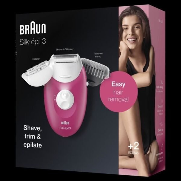 Buy with crypto BRAUN EPILATOR SE 3410-20 tweezers-System soft lift tips-Continuous feeding-Shaving head-Accessory trimmer)-6