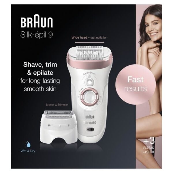 Buy with crypto Braun Silk-épil 9 9-720 Epilator - Micro-Grip technology - 40% wider head)-6