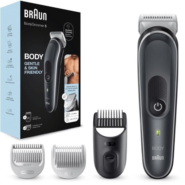 Buy now with Crypto | Braun Body Groomer 5 BG5340 Body Trimmer, With  Sensitive Area Comb, Grey/White on Yo Crypto !
