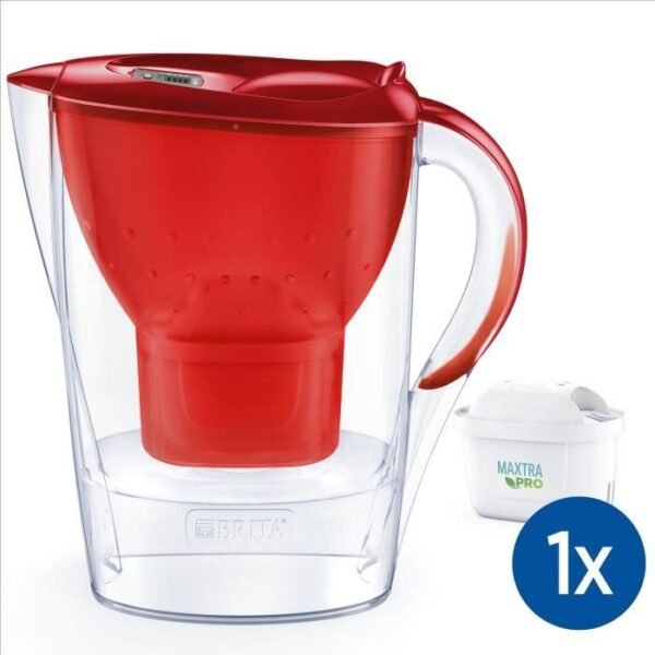 Buy with crypto Brita Carafe filter Marella Red (2.4L) included 1 filter cartridge Maxtra pro All-in-1-1