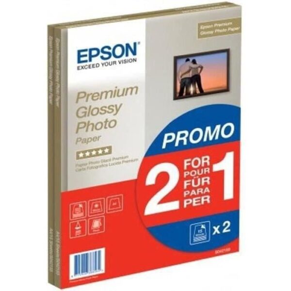 Buy with crypto EPSON Premium glossy photo paper - 255g / m2 - A4 - 2x15 sheets-1