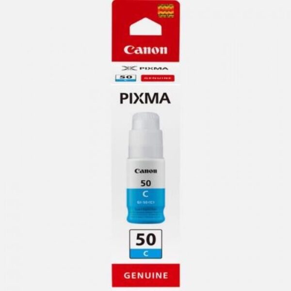 Buy with crypto Ink bottle - Canon - GI -50C - Cyan - Pixma Megatank compatibility - (3403C001)-1