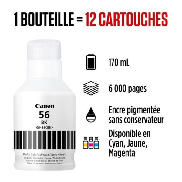 Buy with crypto Ink bottle - Canon - GI -56BK - Black - Maxify GX compatibility - (4412C001)-2