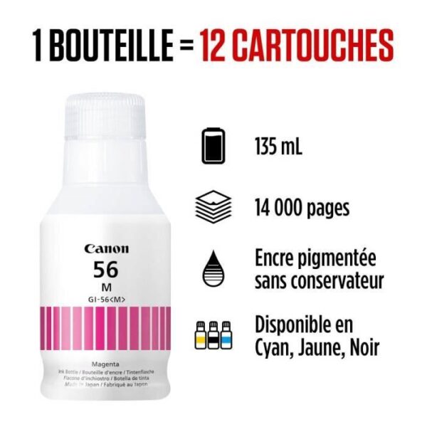 Buy with crypto Ink bottle - Canon - GI -56BK - Magenta - Maxify GX compatibility - (4431C001)-2