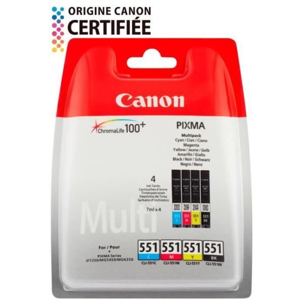 Buy with crypto Canon CLI-551 C 3 Colors + Black Cartridges Pack Unsecured blister pack-1