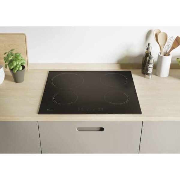 Buy with crypto Vitroceramic hob -Candy - 4 fireplaces - L 56 x D 49 cm - CH64CCB -Rentement black glass-2