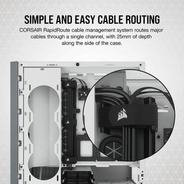 Buy with crypto CORSAIR 5000D PC Case - ATX Mid Tower Tempered Glass - White (CC-9011209-WW)-3