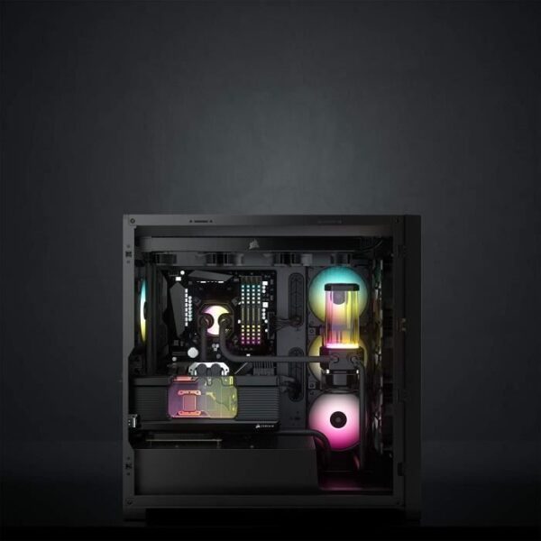 Buy with crypto CORSAIR iCUE 5000X RGB PC Case - ATX Mid Tower Tempered Glass - Black (CC-9011212-WW)-4