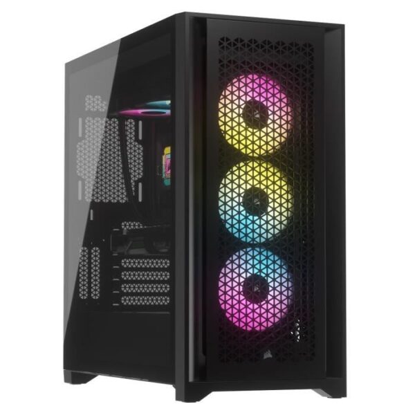 Buy with crypto PC case - Corsair - ICUE 5000D RGB Airflow - Middle Tower - 3 AF120 RGB Elite - Black fans - Black-1