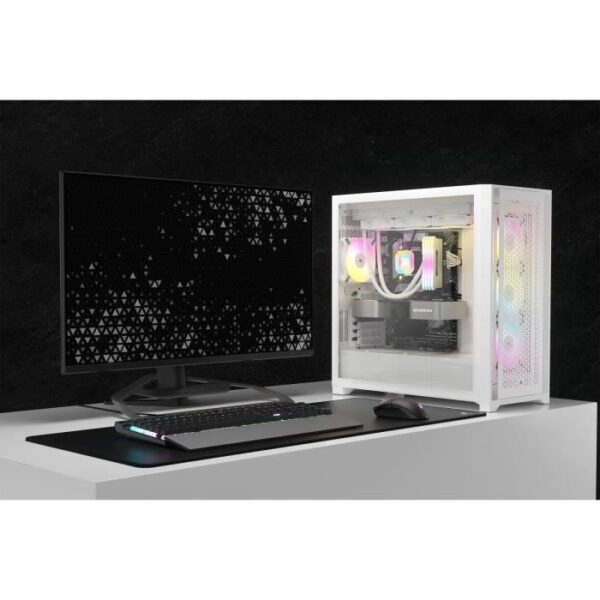 Buy with crypto PC case - Corsair - ICUE 5000D RGB Airflow - Middle Tower - 3 AF120 RGB Elite - White fans)-6