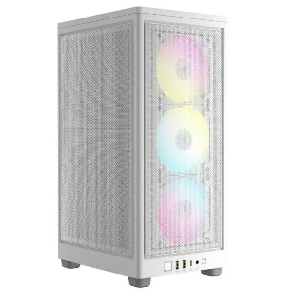 Buy with crypto PC case - Corsair - ICUE 2000D RGB Airflow - Mini ITX - 3 AF120 RGB Slim fans included - White - (CC -9011247 -WW)-1