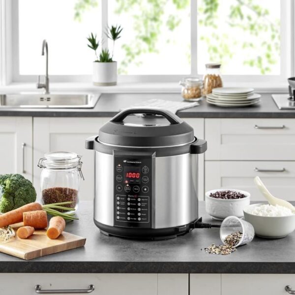 Buy with crypto Continental Edison CEMCSP1000I - Pressure coach multicuker - 15 programs - 5.7L - 1000W - Black & stainless steel-4