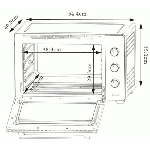 Buy with crypto Mini continental oven Edison MF38N Noir L54.35x H36.6 x D41.15 cm 38l-4